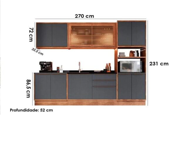 Cozinha Completa Versalis 6 Peças Freijo/grafite - Herval - Image 2