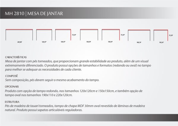 Mesa de jantar Oval MH 2810 - Image 2