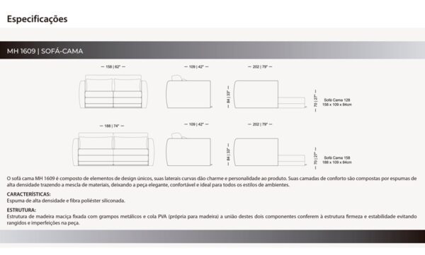 Sofá Cama MH 1609 - Herval - Image 2