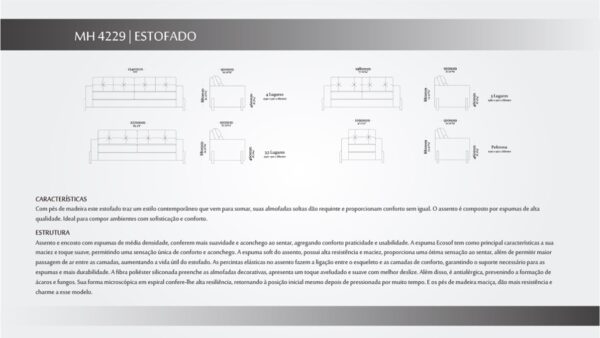 Sofá 3 LUG C/2BR MH 4229 - Herval - Image 3